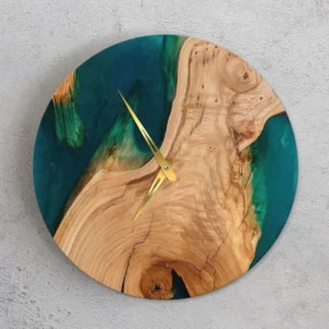Wood and Resin Wall Clock